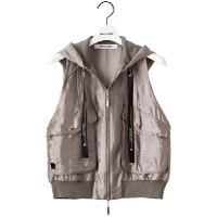LUSTER SATIN HOODED GILET