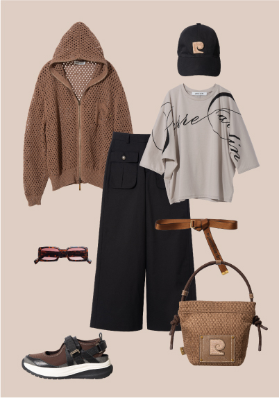 SHEER MESH KNIT HOODIE シアーな編地で軽やかに仕上げたニットフーディ