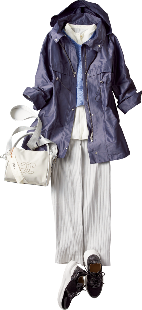 Style02 スポーティな要素をちりばめたきれいめフーデッドコート